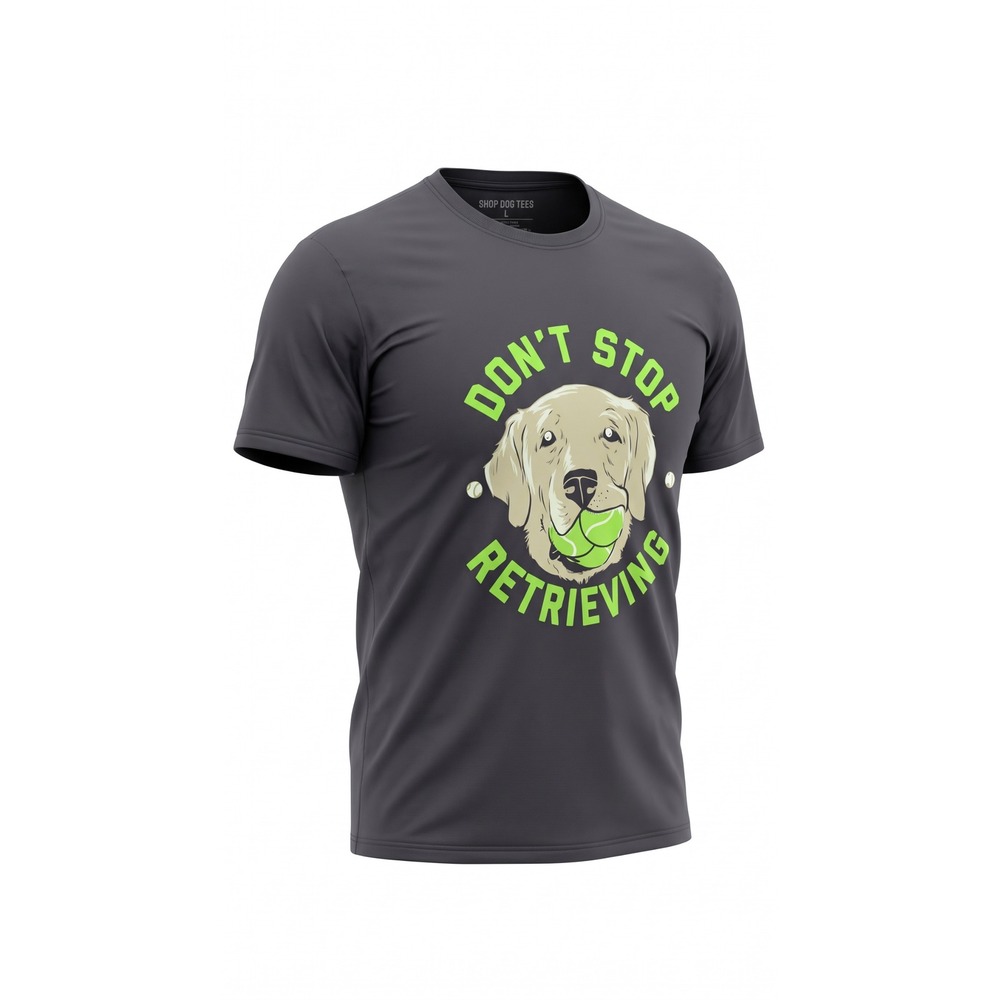 Shop Dog Tees Don't Stop Retrieving Golden Retriever Graphic T-Shirt Gray 2XL